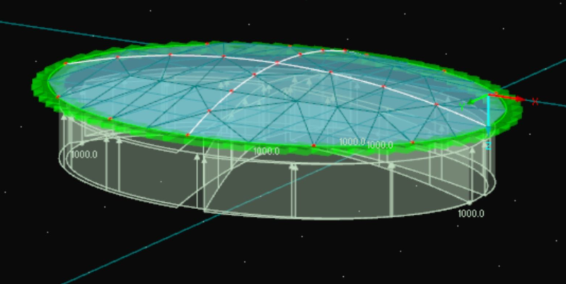 calculs d’un vitrage isolant pour une coupole 4879 X 2987